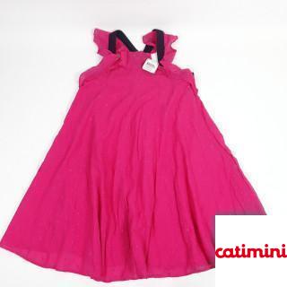 Robe fushia effet pailletée bretelles croisées dos