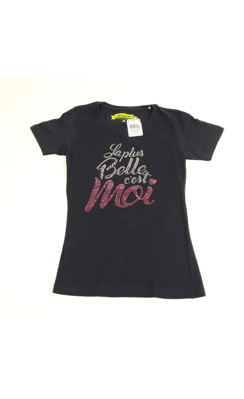 T-shirt MC bleu marine " la plus belle c'est moi "