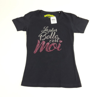 T-shirt MC bleu marine " la plus belle c'est moi "