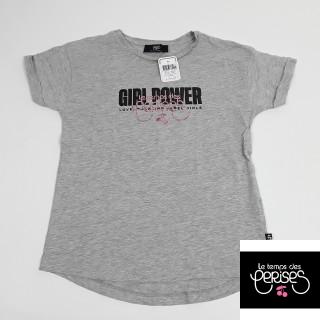 T-shirt MC gris " girl power " noir