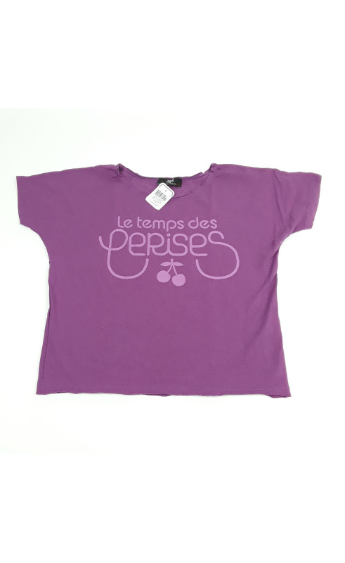 T-shirt MC violet " le temps des cerises "