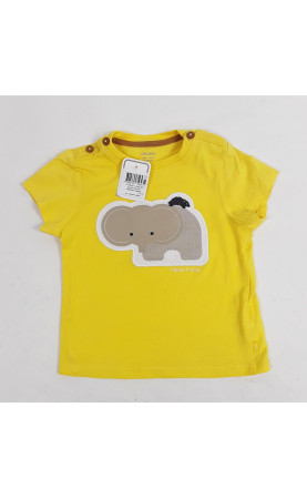 T-shirt MC jaune imprimé elephant