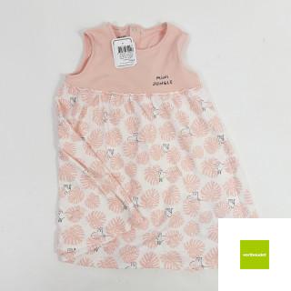 Robe rose bas blanc feuillage rose "mini jungle"