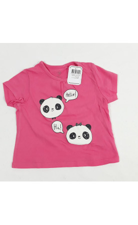 t-shirt rose motif panda