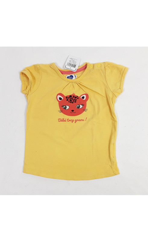 t-shirt jaune " bébé trop graou "