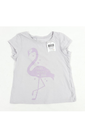 T-shirt violet imprimé flamant rose " fanta bulous time "