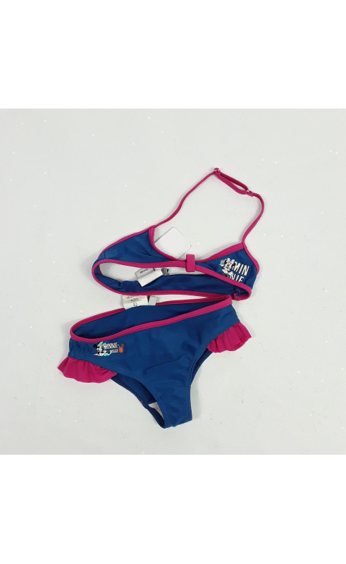 Maillot de bain 2 pièces bleu et violet minnie mouse