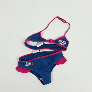 Maillot de bain 2 pièces bleu et violet minnie mouse