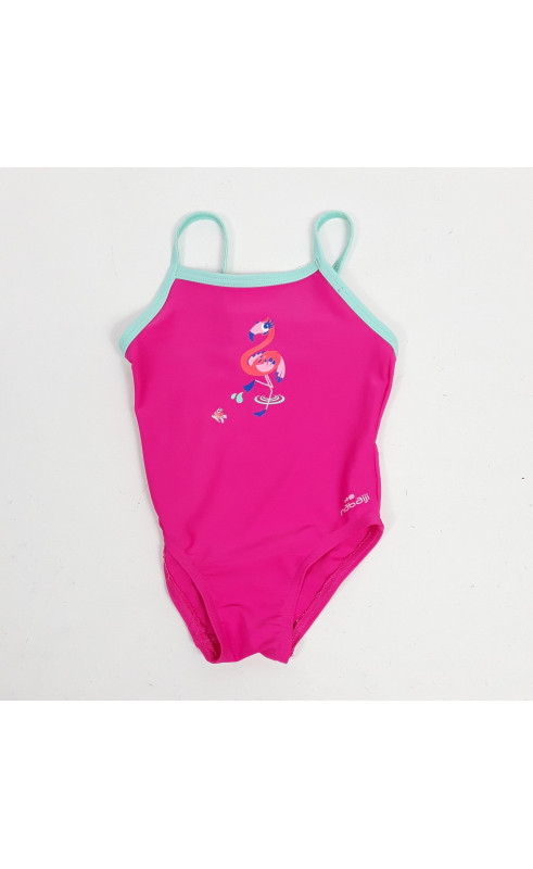 Maillot de bain rose imprimé flamant rose