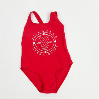 Maillot de bain 1 pièces rouge " lifeguard ocean drive "