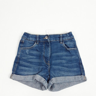 Short bleu ourlet au cuisse