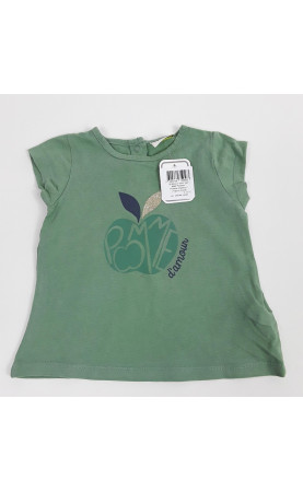 t-shirt vert motif pomme "...