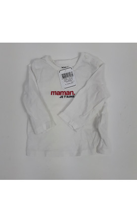 T-shirt ML blanc " maman je...
