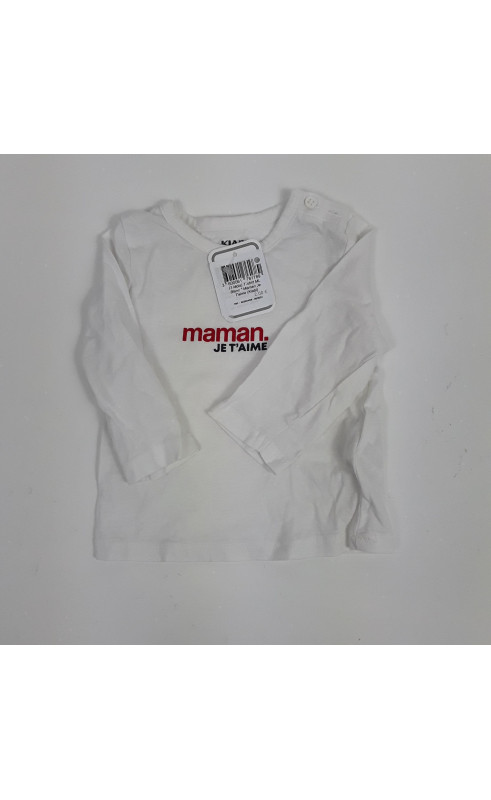T-shirt ML blanc " maman je t'aime