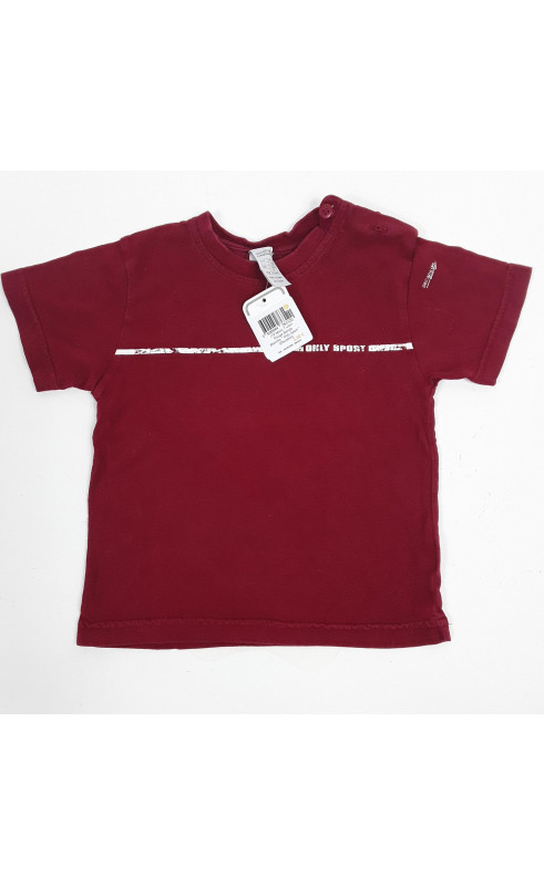 T-shirt rouge bande blanche " only sport "