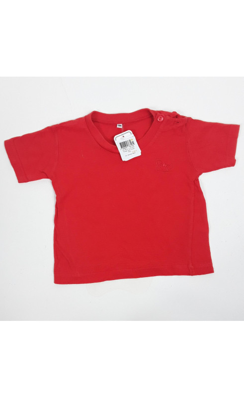 T-shirt MC rouge avec crabe tissu