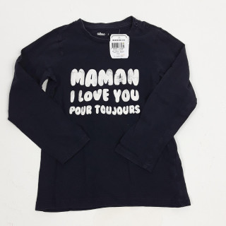 T-shirt ML bleu marine " maman i love you "