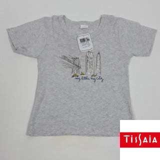 T-shirt MC gris imprimé " my little city "