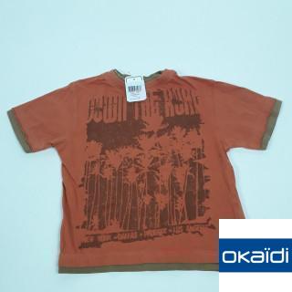 T-shirt orange motif noir