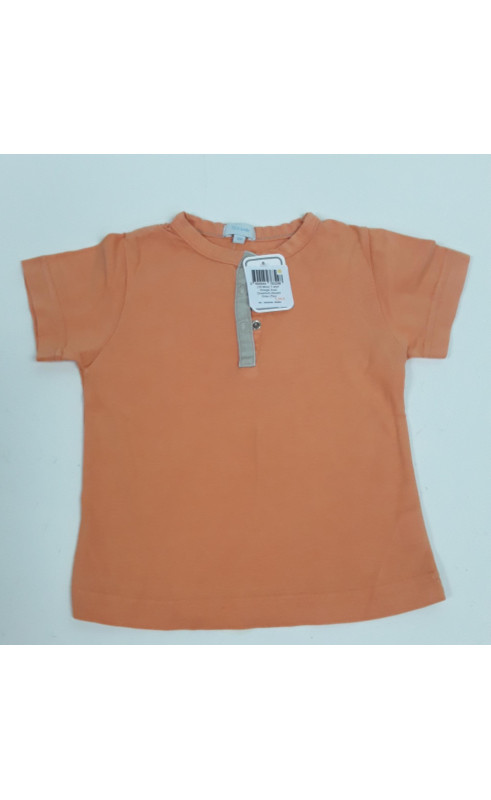 T-shirt orange avec ouverture devant grise