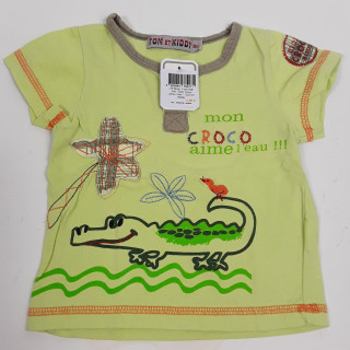 T-shirt MC vert " mon croco aime l'eau "