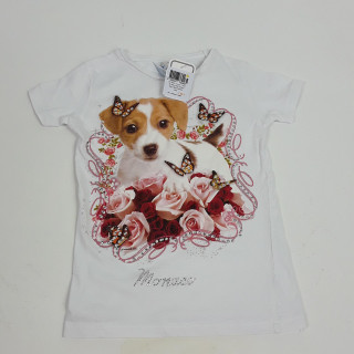 t-shirt mc bleu motif chiens "dog's best friends "