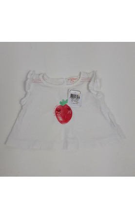T-shirt blanc motif fraise