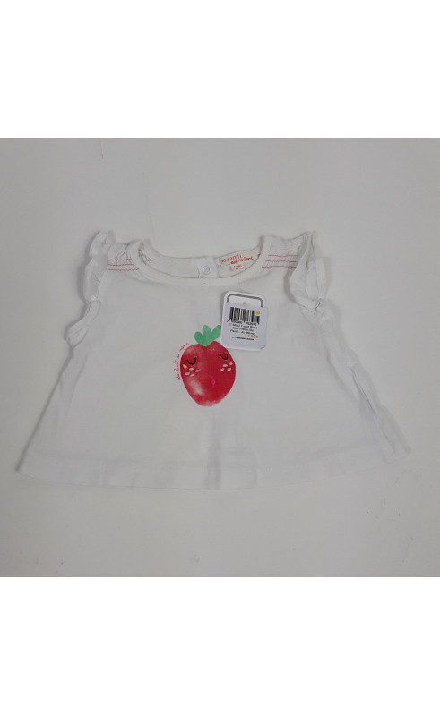 T-shirt blanc motif fraise