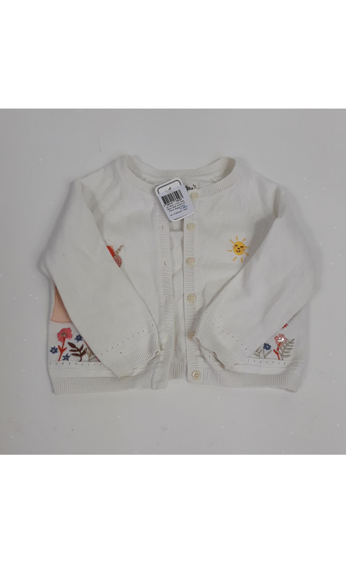 gilet blanc motif licorne et fleurs