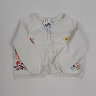 gilet blanc motif licorne et fleurs