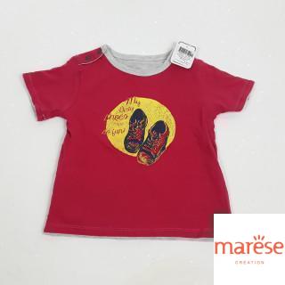 T shirt MC réversible gris chien rouge baskets