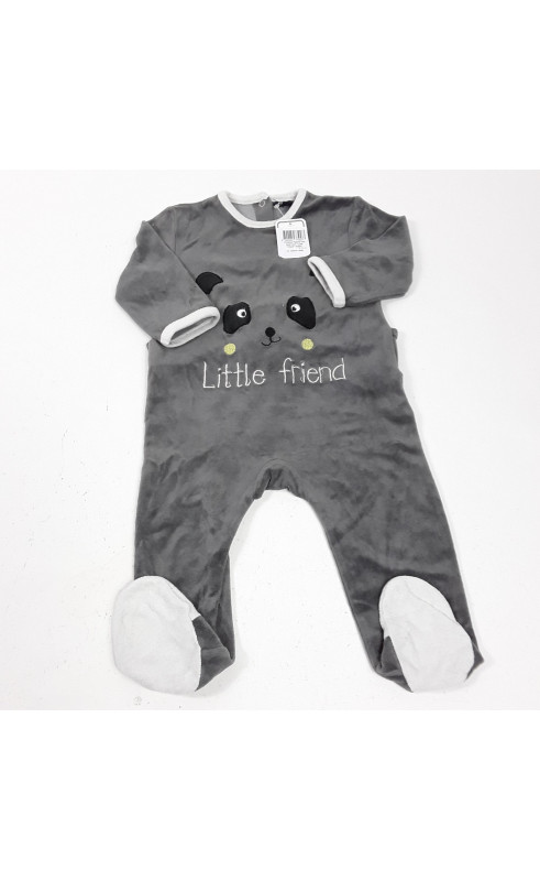 pyjama gris motif ours " little friend "