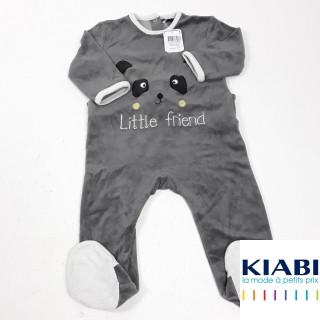 pyjama gris motif ours " little friend "