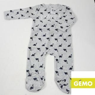 Pyjama gris motif bleu dinosaure