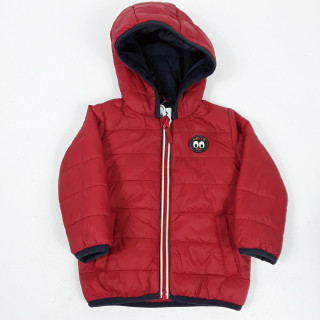 blouson rouge avec logo rond hello