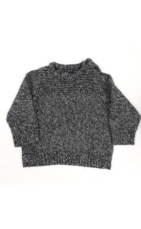 pull en laine noir et gris