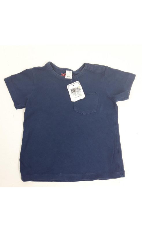 T-shirt MC bleu marine avec poche