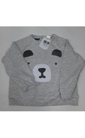 pull gris motif ours