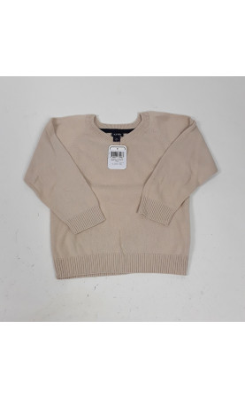 pull beige avec col en v