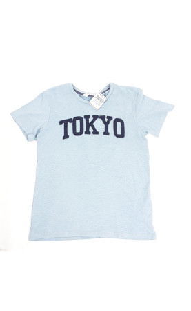 t-shirt bleu écriture tokyo