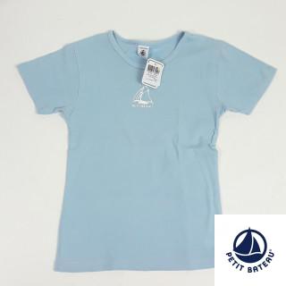 T-shirt mc bleu imprimé bateau