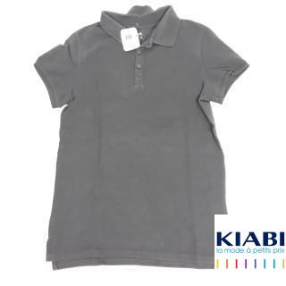 Polo MC gris anthracite arobase brodé