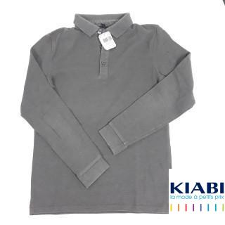 Polo ml gris anthracite ouvert devant