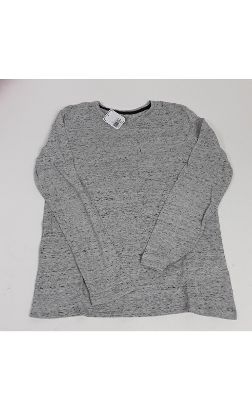 T-shirt ML gris chiné