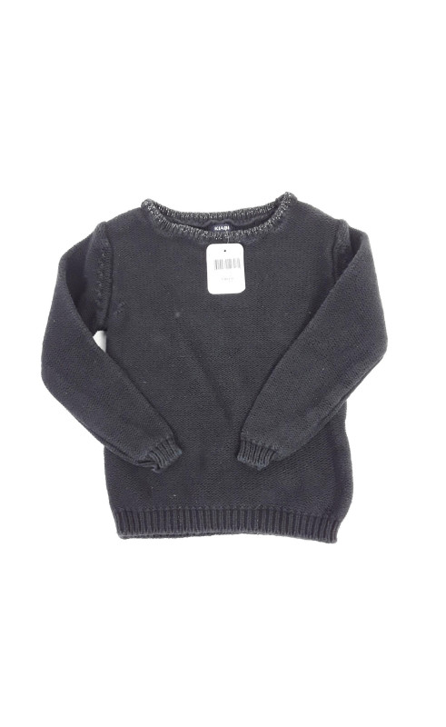 Pull noir col paillette 