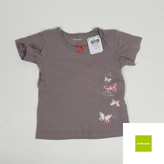 t-shirt mc marron motif papillons avec noeud au col