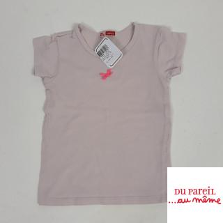 t-shirt mc rose avec noeud au milieu