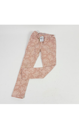 Pantalon rose pale imprimé rose blanche