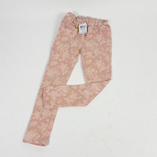 Pantalon rose pale imprimé rose blanche