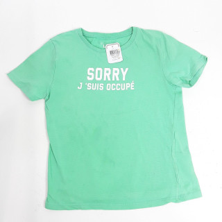 T-shirt MC vert " sorry j'suis occupé "